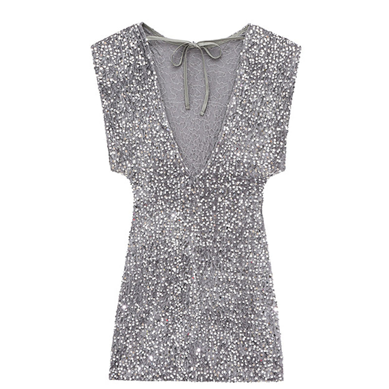Women’s Sleeveless Sparkly Sequin Dress