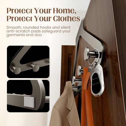 Porte-manteau à 6 crochets sans perçage à fixer sur une porte